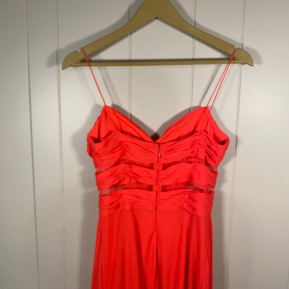 Hailey Logan Adrianna Papell Neon Homecoming Dress Size 7/8 Ruched Chiffon - Picture 8 of 15